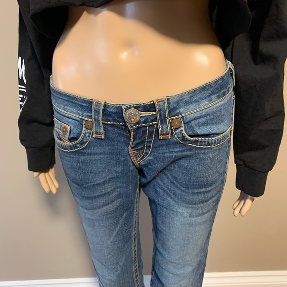 True Religion Women's Rainbow Gina Blue Jeans Size 26 - Picture 5 of 14